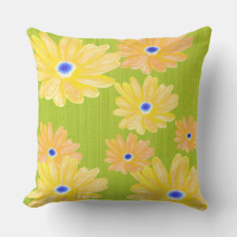 Cojín Decorativo Almohadón Floral de Jardín Amarillo