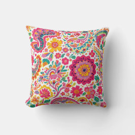 Cojín Decorativo Almohadón floral de paisley de primavera