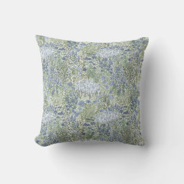 Cojín Decorativo Almohadón floral de tapiz de jardín azul y verde
