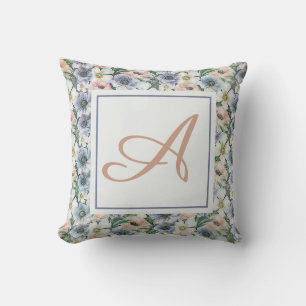 Cojín Decorativo Almohadón floral suave de pastel al agua