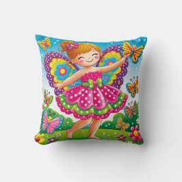 Cojín Decorativo ALMOHADÓN "HADA SONRIENTE con MARIPOSAS"