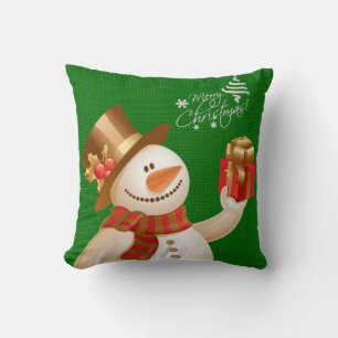 Cojín Decorativo Almohadón Navideño Muñeco de Nieve
