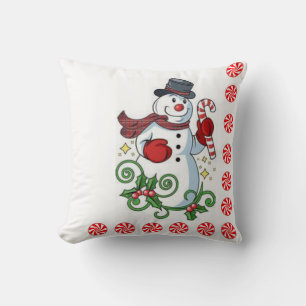 Cojín Decorativo Almohadón Navideño Muñeco de Nieve