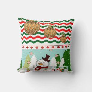 Cojín Decorativo Almohadón Navideño Muñeco de Nieve