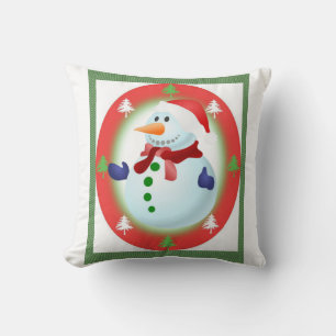 Cojín Decorativo Almohadón Navideño Muñeco de Nieve