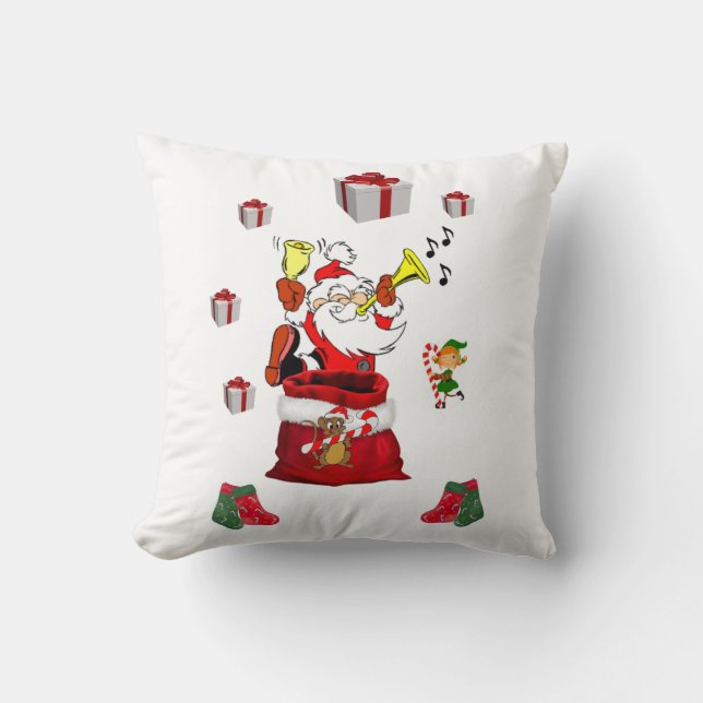 Cojín Decorativo Almohadón Navideño Santa (Anverso)