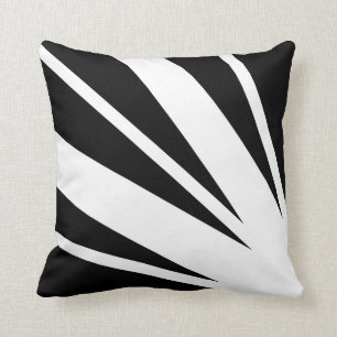 Cojín Decorativo Almohadón negro con rayas de cinta blanca