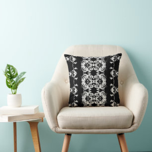 Cojín Decorativo Almohadón negro lujoso con adornos