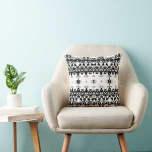 Cojín Decorativo Almohadón negro lujoso con adornos