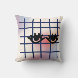 Cojín Decorativo Almohadón, “Ojos en líneas cruzadas”