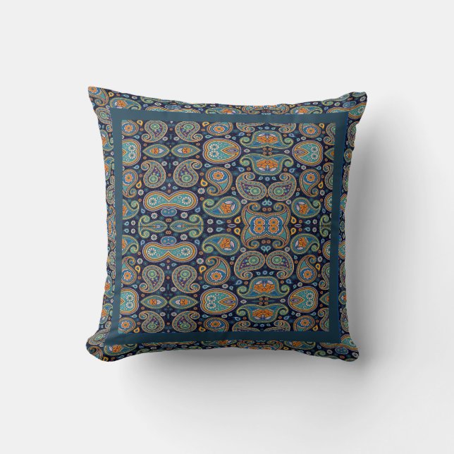 Cojín Decorativo Almohadón Paisley Antiguo Para Sofá (Anverso)