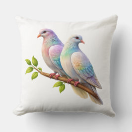 Cojín Decorativo Almohadón Personalizado con Dos Palomas