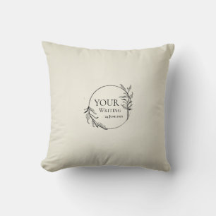 Cojín Decorativo Almohadón personalizado con texto minimalista de h
