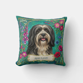 Cojín Decorativo Almohadón personalizado de Lhasa Apso en blanco y