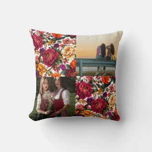 Cojín Decorativo Almohadón personalizado de watercolor floral estét
