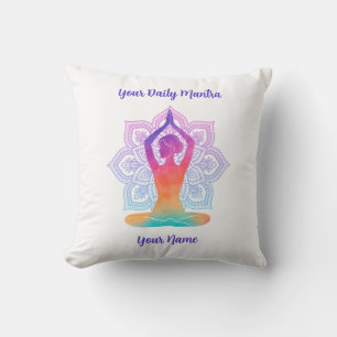 Cojín Decorativo Almohadón personalizado de yoga con nombre y mantr