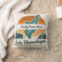 Almohadón personalizado del lago Namakagon, WI
