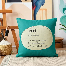 Cojín Decorativo Almohadón Personalizado Estilo Diccionario de Arte