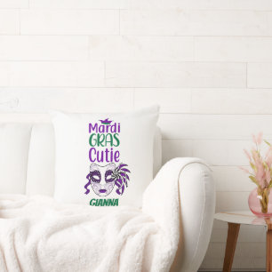 Cojín Decorativo Almohadón Personalizado Mardi Gras Cutie