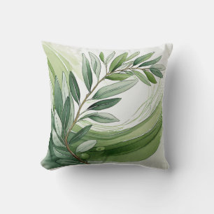 Cojín Decorativo Almohadón Rama de Olivo Aquarela I