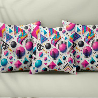 Cojín Decorativo Almohadón Retro Geométrico Neon Memphis Años 90 Bo