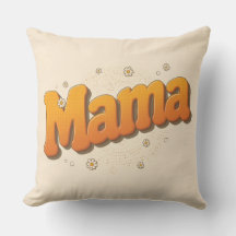 Almohadón Retro Groovy Mama Tipografía Boho de los