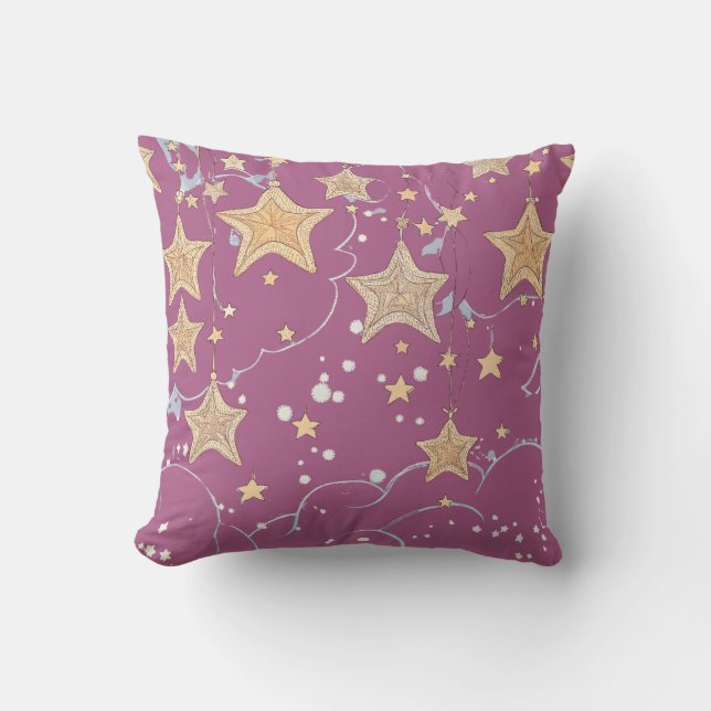 Cojín Decorativo Almohadón Wish Upon a Star | Estrella Morada y Dor (Anverso)
