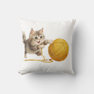 Cojín Decorativo AlmohadónCachorro de Jengibre Adorable con Bola de