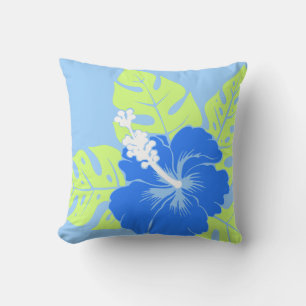 Cojín Decorativo Almohadones cuadrados de hibisco hawaiano de la pl