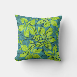 Cojín Decorativo Almohadones cuadrados reversibles hawaianos de hib