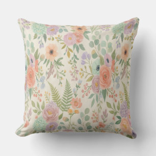 Cojín Decorativo Almohadones de flores pastel