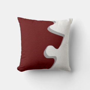 Cojín Decorativo Almohadones de pieza de rompecabezas rojos
