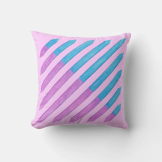 Cojín Decorativo Almohadones de rayas diagonales rosadas y azules