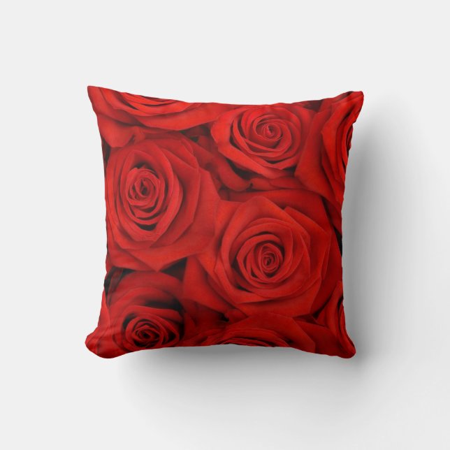 Cojín Decorativo Almohadones de rosas rojas (Anverso)