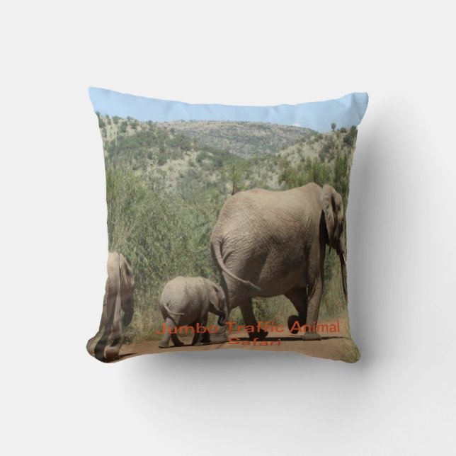 Cojín Decorativo Almohadones de safari de elefante (Anverso)