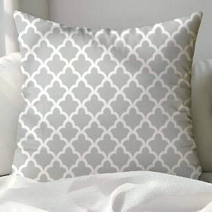Cojín Decorativo Almohadones de Tirar con Patrón Marroquí Gris y Bl