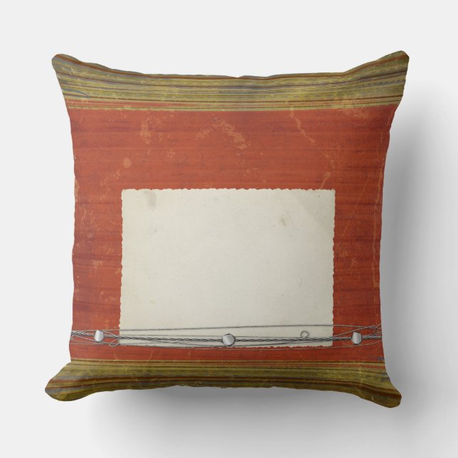 Cojín Decorativo Almohadones de Tirar con Rayas Verdes y Rojas Oxid (Anverso)