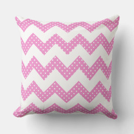 Cojín Decorativo Almohadones decorativos Chevron con lunares rosado