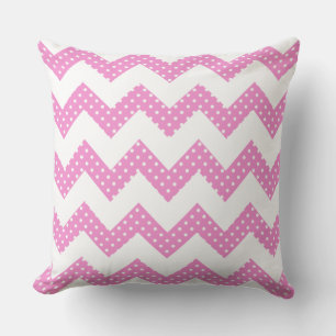 Cojín Decorativo Almohadones decorativos Chevron con lunares rosado