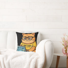 Cojín Decorativo Almohadones divertidos de gato naranja programador