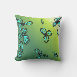 Cojín Decorativo Almohadones exteriores florales verde azul