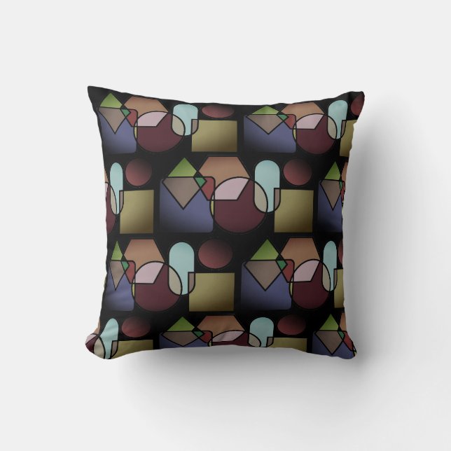 Cojín Decorativo Almohadones marrones con diseño de círculo (Anverso)