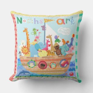 Cojín Decorativo Almohadones para guardería - Arca de Noé