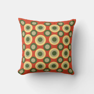 Cojín Decorativo Almohadones Retro Naranja y Verde American MoJo