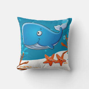 Cojín Decorativo Almohín de ballena dulce acuático oceánico