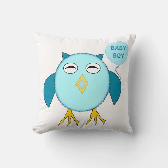 Cojín Decorativo Almohín De Bebé Azul Cuto (Anverso)