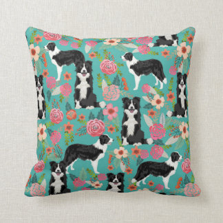 Cojín Decorativo Almohín de perro floral del collie de borde