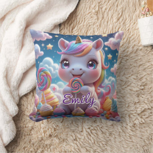 Cojín Decorativo Almohín de unicornio de lipeta de lima cuta - nomb