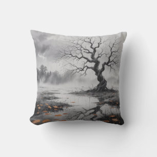 Cojín Decorativo Almohín del árbol del otoño lluvioso