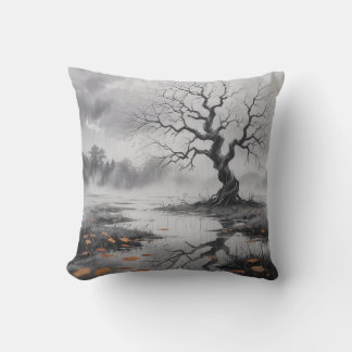 Cojín Decorativo Almohín del árbol del otoño lluvioso